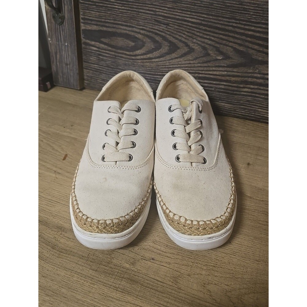 UGG EYAN II WHITE WALL CANVAS LACE-UP SNEAKERS BOAT SHOES SIZE US 6 Womens